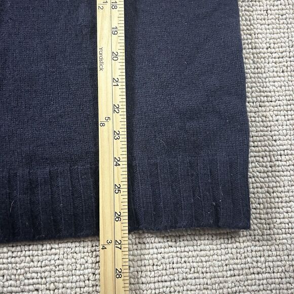 The Mens Store Cashmere Sweater Large Navy Cable Knit Crewneck Bloomingdales - Picture 8 of 9
